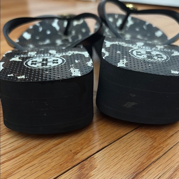 Tory Burch Black and White wedge Flip Flops - Picture 5 of 5